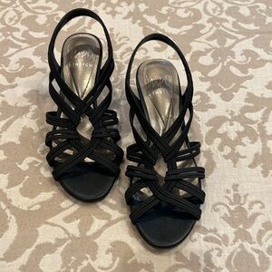 Black Impo Stretch Evening Sandals - Size 6M